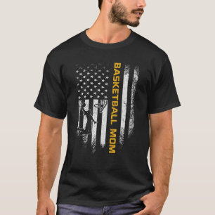 Vintage USA American Flag Proud Basketball Mum Sil T-Shirt