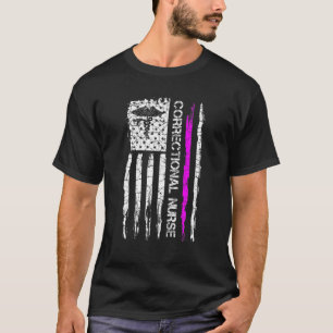 Vintage USA American Flag Proud Correctional Nurse T-Shirt