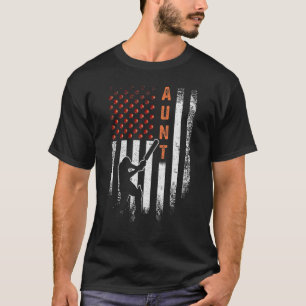 Vintage Usa American Flag Proud Cricket Aunt Silho T-Shirt