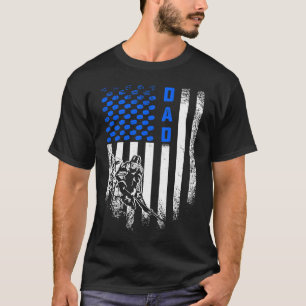 Vintage USA American Flag Proud Hockey Dad Silhoue T-Shirt
