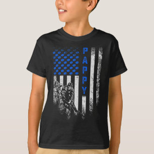 Vintage Usa American Flag Proud Hockey Pappy Silho T-Shirt