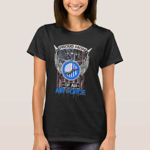 Vintage Usa American Flag Proud Mom Of An Us Air F T-Shirt
