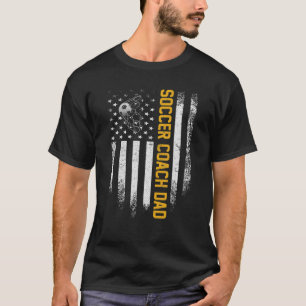 Vintage USA American Flag Proud Soccer Coach Dad S T-Shirt