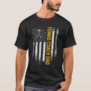 Vintage USA American Flag Proud Tennis Coach Dad S T-Shirt