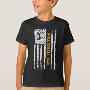 Vintage USA American Flag Proud Volleyball Dad Sil T-Shirt