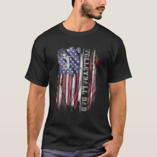 Vintage USA American Flag Proud Volleyball Dad Sil T-Shirt