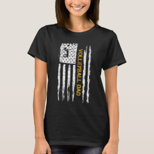 Vintage USA American Flag Proud Volleyball Dad Sil T-Shirt