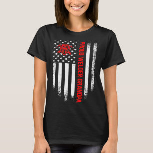 Vintage Usa American Flag Proud Welder Welding Gra T-Shirt