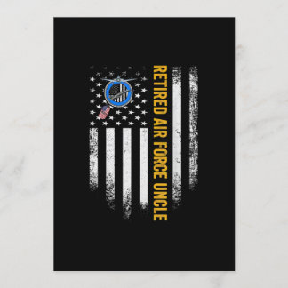 Vintage USA American Flag Retired US Air Force Invitation