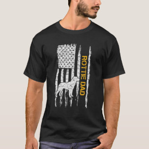 Vintage USA American Flag Rottweiler Dad Rottie Si T-Shirt