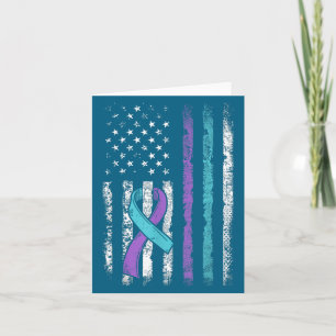 Vintage Usa American Flag Suicide Prevention Aware Card