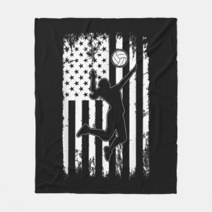 Vintage USA American Flag Volleyball Player Team S Fleece Blanket