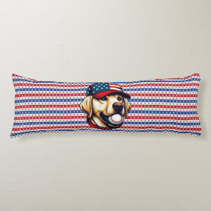 Vintage, USA baseball Labrador Body Cushion