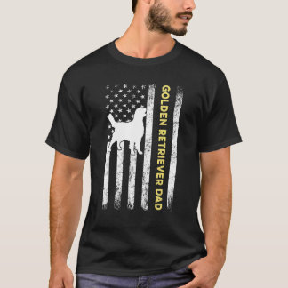 Vintage Usa Best Golden Retriever Dog Dad Ever Ame T-Shirt