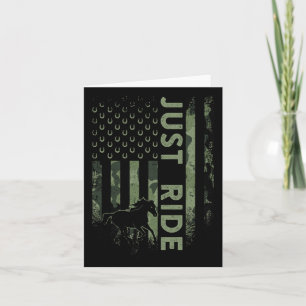 Vintage Usa Camouflage Just Ride Horse  Card