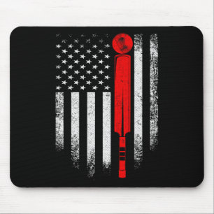 Vintage Usa Cricket American Flag Cricketer Patrio Mouse Pad