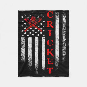 Vintage Usa Cricket American Flag Cricketers Patri Fleece Blanket