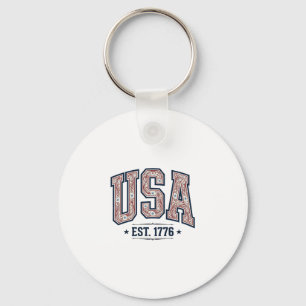 Vintage USA Est 1776 Patriotic Engraving Shirt_1 Key Ring