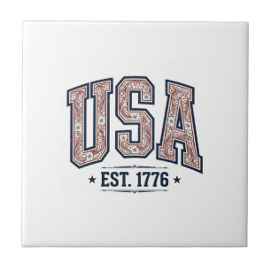 Vintage USA Est 1776 Patriotic Engraving Shirt_1 Tile