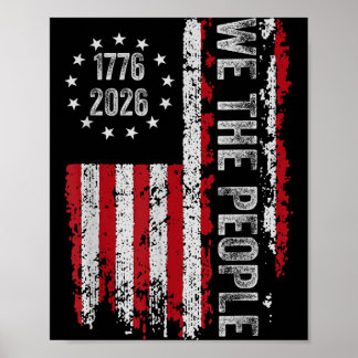 Vintage USA Flag 250th Anniversary Independence Poster