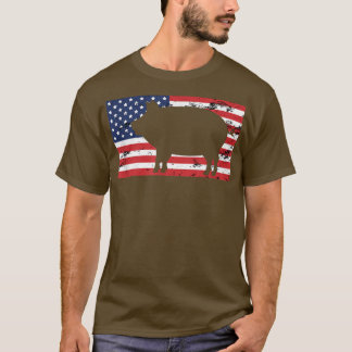 Vintage USA Flag 4th Of July Pig Lover - Pigs T-Shirt