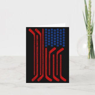 Vintage USA Flag American Ice Hockey Patriotic Card