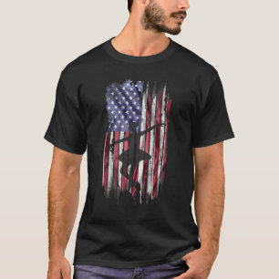 Vintage Usa Flag Ballet Dancing Ballerina Dancer S T-Shirt