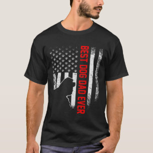 Vintage Usa Flag Best Cocker Spaniel Dog Dad Ever  T-Shirt