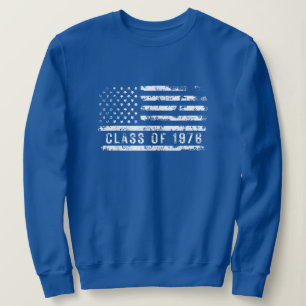 Vintage USA Flag Class of 1976 High School Reunion Sweatshirt