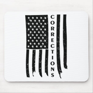 Vintage Usa Flag Corrections Funny Correctional Of Mouse Pad