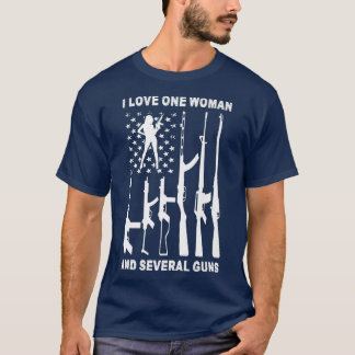 Vintage USA Flag Dad Grandpa I Love One Woman & Se T-Shirt