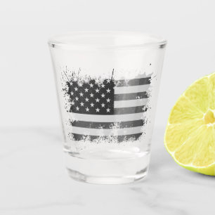 Vintage USA Flag Distressed 4th Of July Patriotic Shot Glass