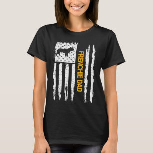 Vintage USA Flag French Bulldog Dog Dad Frenchie S T-Shirt