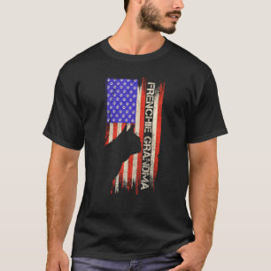 Vintage Usa Flag French Bulldog Grandma Frenchie S T-Shirt