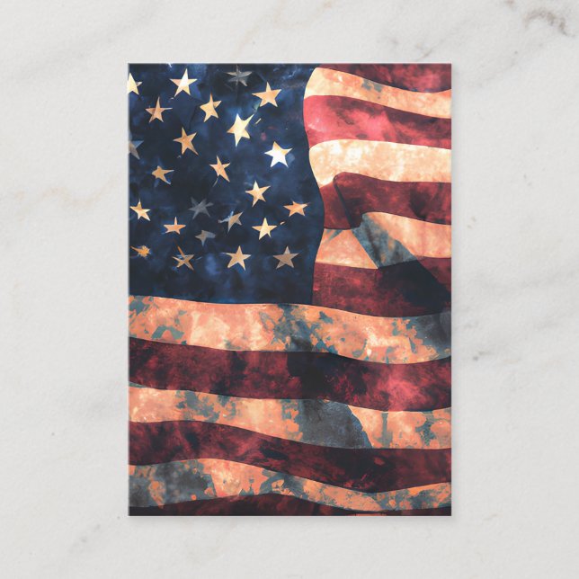 Vintage USA Flag Graphic Business Card (Front)