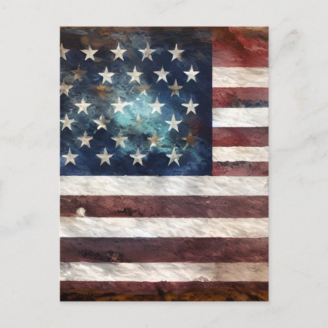 Vintage Usa Flag Graphic Postcard (Front)