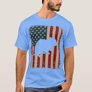Vintage USA Flag Hamster Animals Lover Farm Day T-Shirt