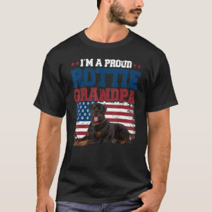Vintage USA Flag I'm A Proud Rottweiler Grandpa Ro T-Shirt