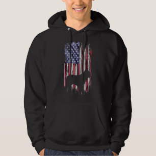 Vintage Usa Flag Love French Bulldog Frenchie Silh Hoodie