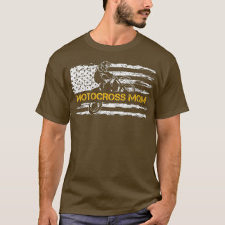 Vintage USA Flag Proud Motocross Dirt Bike Mum T-Shirt