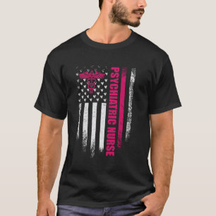 Vintage USA Flag Proud Psychiatric Nurse, Nursing T-Shirt