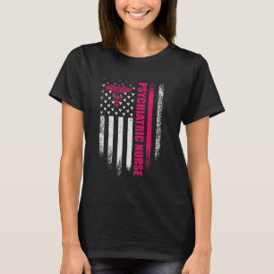Vintage USA Flag Proud Psychiatric Nurse, Nursing T-Shirt