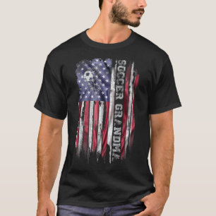 Vintage Usa Flag Proud Soccer Grandma Football Sil T-Shirt