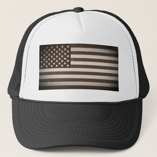 Vintage USA Flag Trucker Hat (Front)