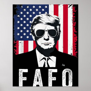 Vintage Usa Flag Trump Fafo Patriotic Retro 47th P Poster