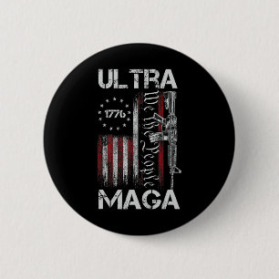 Vintage Usa Flag Ultra Gun Usa 4th Of July Trump 2 6 Cm Round Badge