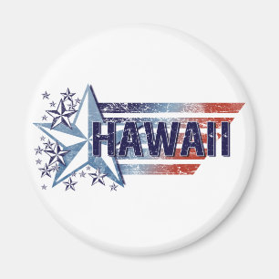 Vintage USA Flag with Star – Hawaii Magnet