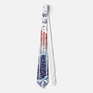 Vintage USA Flag with Star – Wisconsin Tie
