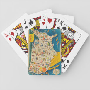 Vintage USA Food Map Playing Cards