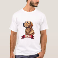 Vintage USA Golden Retriever Engraving Shirt